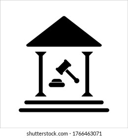 Court vector icon. Illustration isolated for graphic and web design on white background