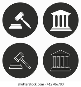 Court vector icon. Illustration isolated for graphic and web design.