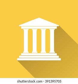 Court   vector icon with long shadow.  Illustration  for graphic and web design.