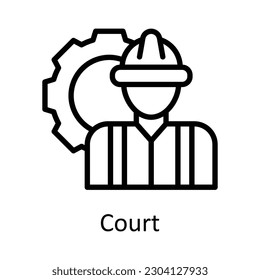 Court vector  outline Icon Design illustration. Time Management Symbol on White background EPS 10 File