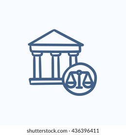 Court vector sketch icon isolated on background. Hand drawn Court icon. Court sketch icon for infographic, website or app.