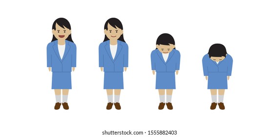 Courteous Japanese business woman (Created with vector data)