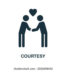 Courtesy flat icon. Colored sign from positive attitude collection. Creative Courtesy icon illustration for web design, infographics and more