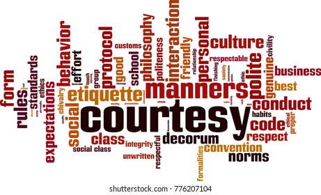Courtesy word cloud concept. Vector illustration