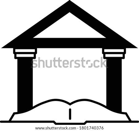 Courthouse Building Concept, Magistrate Office Vector Icon Design, Lawyer and Legal system Symbol on white background