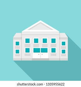 Courthouse Building Icon Flat Illustration Courthouse Stock Vector ...