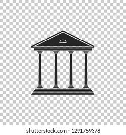 Courthouse building icon isolated on transparent background. Building bank or museum. Flat design. Vector Illustration
