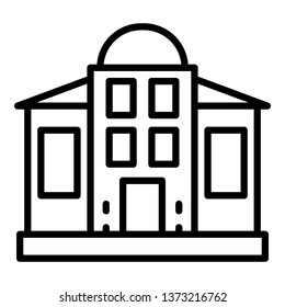 Courthouse building icon. Outline courthouse building vector icon for web design isolated on white background