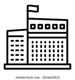 Courthouse building icon. Outline courthouse building vector icon for web design isolated on white background