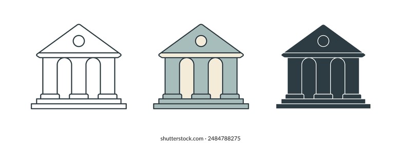 Courthouse building Icon symbol vector illustration isolated on white background