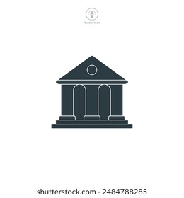 Courthouse building Icon symbol vector illustration isolated on white background