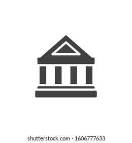Courthouse building vector icon. filled flat sign for mobile concept and web design. Court building glyph icon. Symbol, logo illustration. Vector graphics