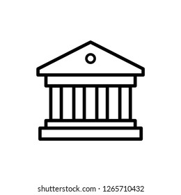 Courthouse icon. Bank icon symbol on white background. Vector illustration.
