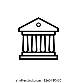 Courthouse icon. Bank icon symbol on white background. Vector illustration.