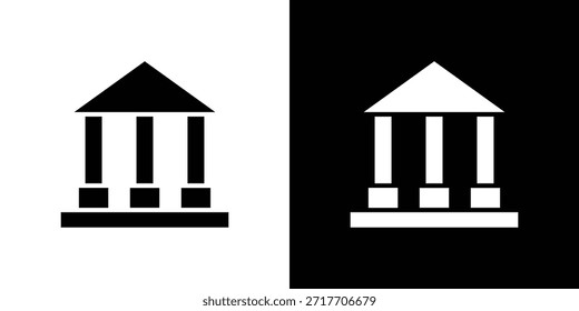 Courthouse icon black flat pictogram. For graphic and web design.