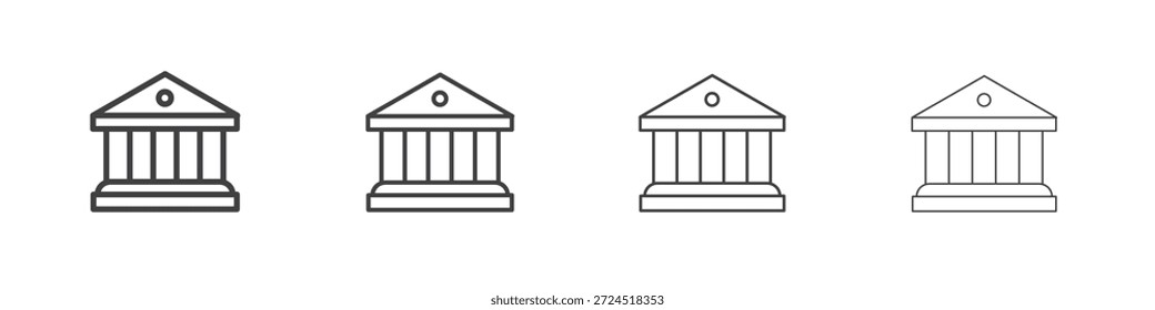 Icon-Konzept des Gerichtsgebäudes Lineares Piktogramm. Einfache Elementgrafik.