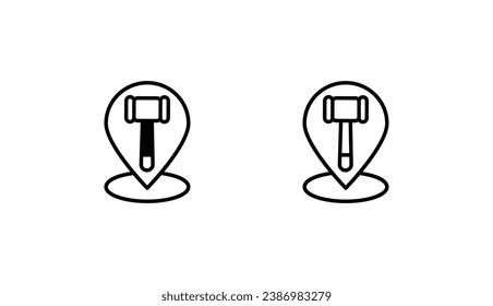 Courthouse icon design with white background stock illustration