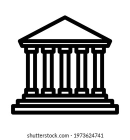 Courthouse Icon. Editable Bold Outline Design. Vector Illustration.