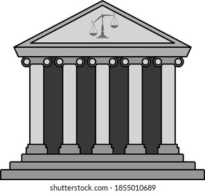 Courthouse Icon. Editable Outline With Color Fill Design. Vector Illustration.