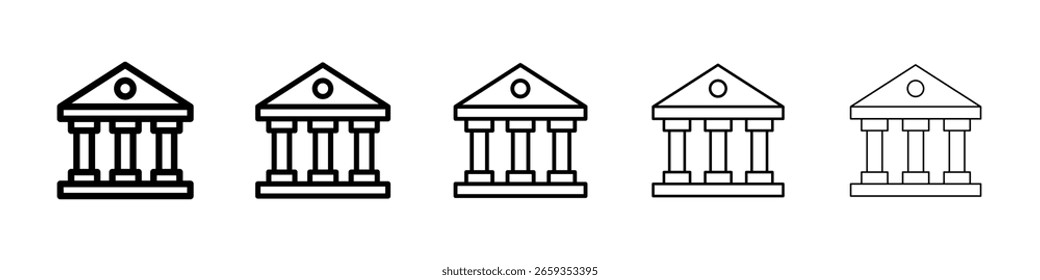 Courthouse icon filled flat sign concept for web design.
