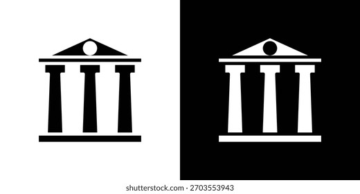 Ícone do tribunal ilustração doodle. Conjunto de vetores de ilustração plana