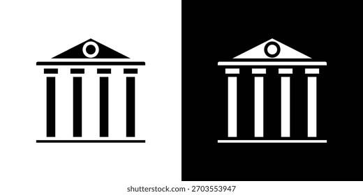 Doodle de ilustración de icono de juzgado. Conjunto de Vector de ilustración plana