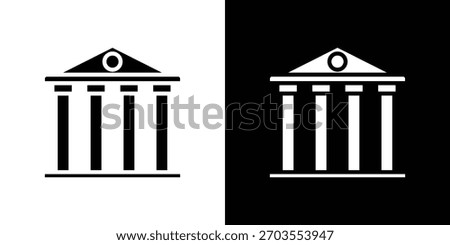 Courthouse icon illustration doodle. Flat illustration vector set