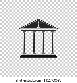 Courthouse icon isolated on transparent background. Flat design. Vector Illustration