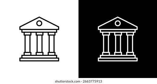 Courthouse icon linear icon. Line with editable stroke