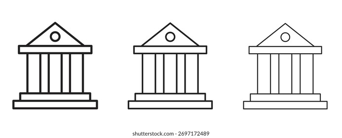 Sinal de estilo linear do ícone do tribunal para conceito móvel e web design.