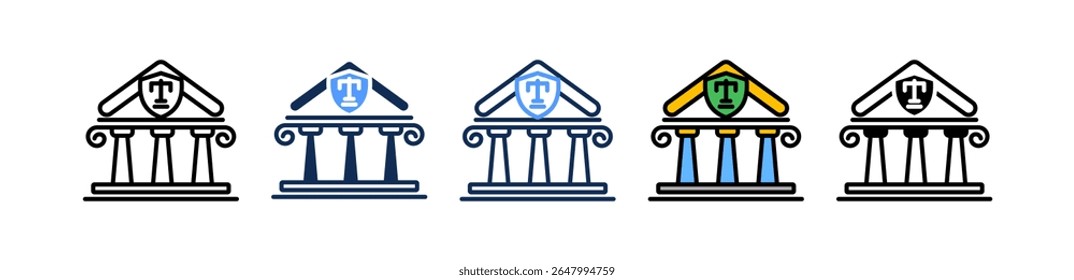 Icono de juzgado Ilustración vectorial múltiple