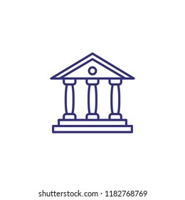 Courthouse icon. Museum, bank, government. Justice concept. Vector illustration can be used for topics like architecture, legal system, urban structure
