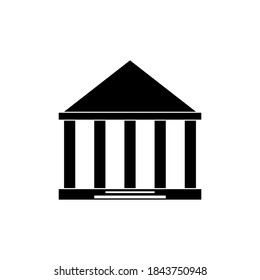 Courthouse icon on white background. Vector illustration of legal equipment.