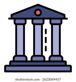 Courthouse icon. Outline courthouse vector icon color flat isolated