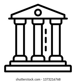 Courthouse icon. Outline courthouse vector icon for web design isolated on white background