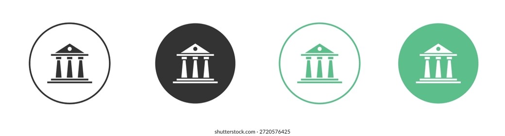 Pictogramas de iconos de juzgado. Vector EPS 10
