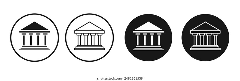 Courthouse icon set on white background