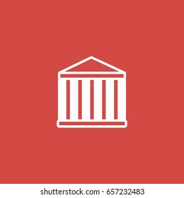 courthouse icon. sign design. red background