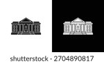 Courthouse icon silhouette vector in black colors. flat symbol logo design style