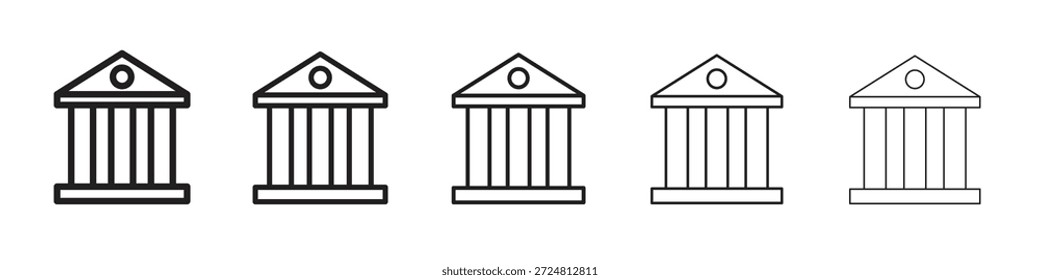 Symbol des Gerichtsgebäudes. Einfaches Gliederungsformat. Grafikelemente.