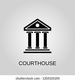Courthouse icon. Courthouse symbol. Flat design. Stock - Vector illustration.