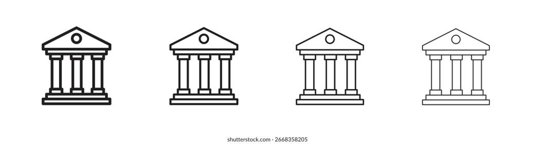 Colección de símbolos de ícono de juzgado. Vector EPS 10