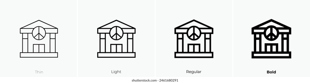 courthouse icon. Thin, Light Regular And Bold style design isolated on white background