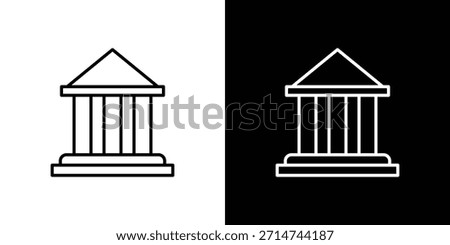 Courthouse icon. Thin linear web icons