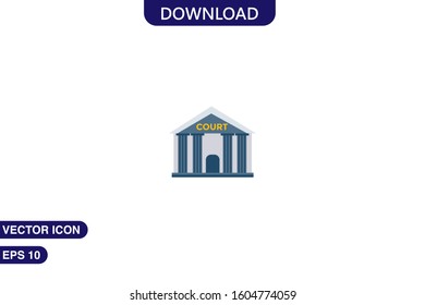 Courthouse icon in trendy flat style isolated on white background vector illustration