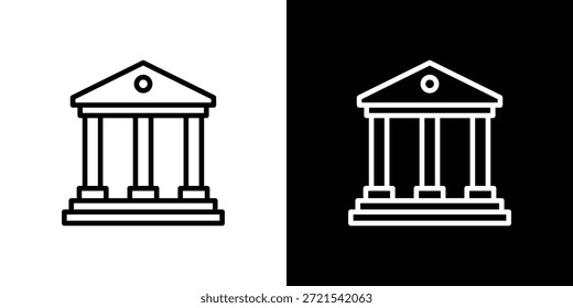 Courthouse icon in trendy stroke thin linear style.