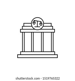 courthouse icon vector, clean line style, and simple