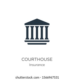 Courthouse icon vector. Trendy flat courthouse icon from insurance collection isolated on white background. Vector illustration can be used for web and mobile graphic design, logo, eps10