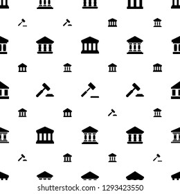 courthouse icons pattern seamless white background. Included editable filled court building, auction hummer, bank icons. courthouse icons for web and mobile.