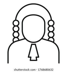 Courthouse judge icon. Outline courthouse judge vector icon for web design isolated on white background